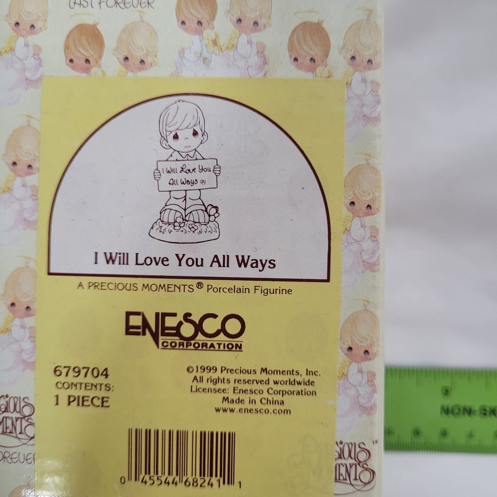 Precious Moments Enesco I Will Love You All Ways Boy Figurine 679704 Star 1999